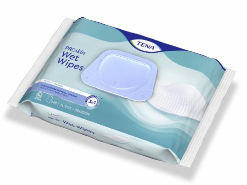 TENA ProSkin Plastic Free Wet Wipes  - műanyagmentes nedves törlőkendő  48x