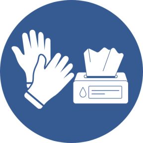 Kesztyűk, törlőkendők